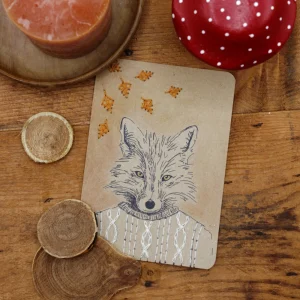 Fox on a Walk Embroidery Card Kit - Rue de Pleine Lune