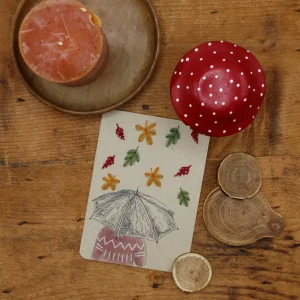 Rain of Leaves Embroidery Card Kit - Rue de Pleine Lune