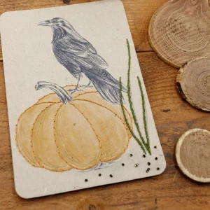 Raven Embroidery Card Kit - Rue de Pleine Lune
