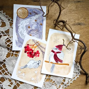 À Plumes 3-Card Embroidery Kit - Rue de Pleine Lune